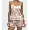 Romantic Rose Print Silk Satin Lounge Set (2-Piece)