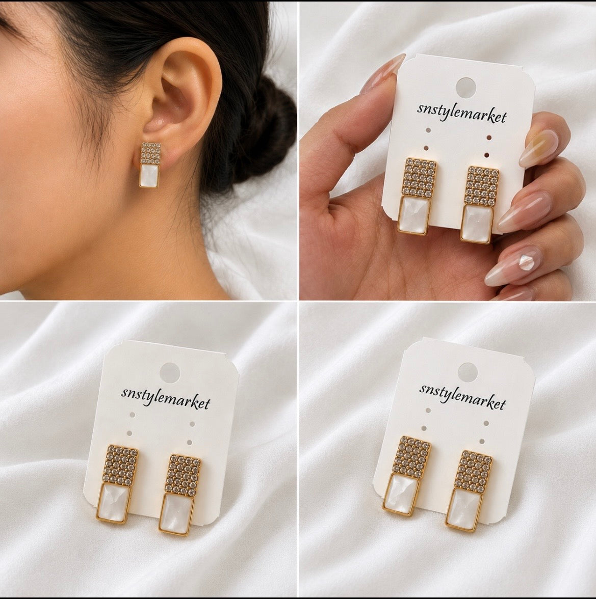 Korean Style Pearl Statement Earrings