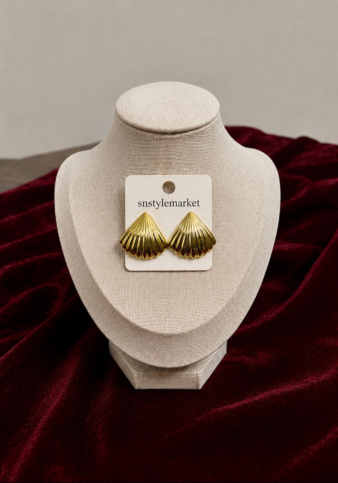 Gold Shell Stud Earrings for Women
