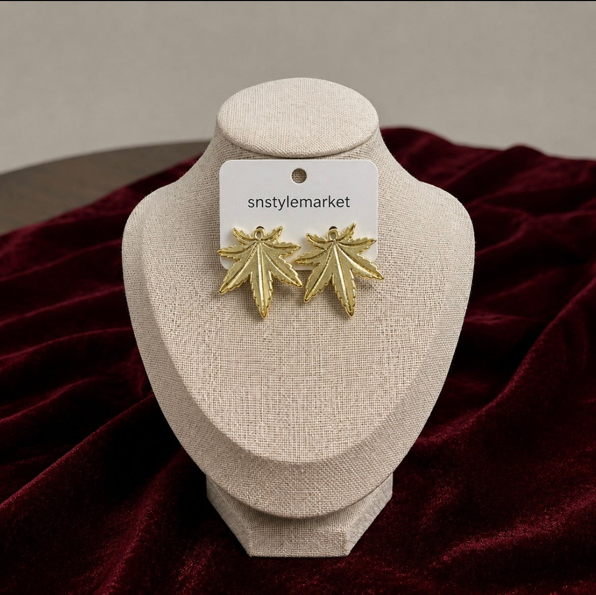 Gold Leaf Statement Earrings