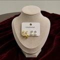 Fashion Gold Star Hoop Earrings with Pearl Studs