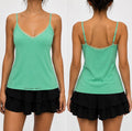 Mint Green Lace Trim Cami Top for Women
